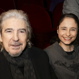 Exclusif - Serge Lama et sa femme Luana - Marie-Paule Belle donne un concert au théâtre de Passy pour fêter ses 50 ans de carrière le 4 janvier 2024 à Paris. © Jack Tribeca / Bestimage