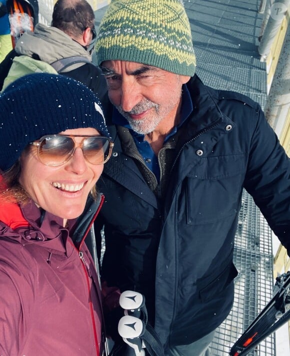 Marie du Sordet d'"Affaire conclue" et son mari Jacques au ski