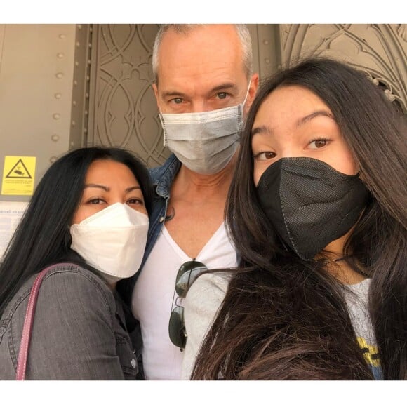 Anggun, sa fille Kirana et son mari Christian Kretschmar. Instagram. Le 13 mars 2022.