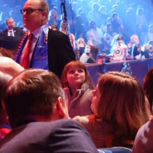 Le prince Albert II de Monaco et sa fille la princesse Gabriella - La famille princière assiste à une représentation lors de la 46ème édition du festival international du cirque de Monte-Carlo le 21 janvier 2024. © Claudia Albuquerque / Bestimage 