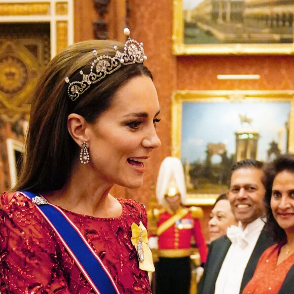 Catherine Kate Middleton, princesse de Galles - La famille royale d'Angleterre lors de la réception des corps diplômatiques au palais de Buckingham à Londres le 6 décembre 2022. 