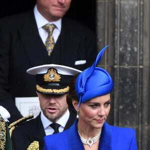 Kate Middleton, le prince William sortent de la cathédrale Saint-Gilles d'Édimbourg. Le 5 juillet 2023.