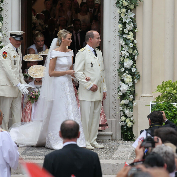 Et se sont unis en 2011
Le prince Albert de Monaco et Charlene lors de leur mariage religieux en 2011