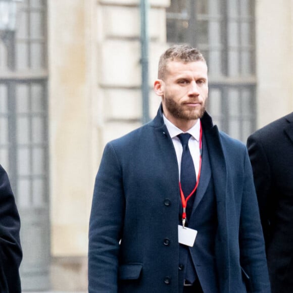 Le roi et la reine Silvia de Suède accueillent le président et sa femme la Première Dame femme Brigitte Macron dans la cour intérieure du palais royal de Stockholm, Suède, le 30 janvier 2024. © Dana Press/Bestimage 