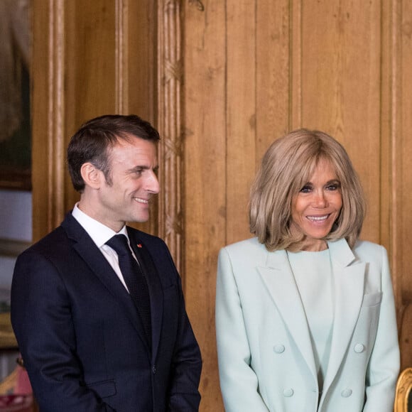 Le roi et la reine de Suède accueillent le président Emmanuel Macron et sa femme la Première Dame Brigitte Macron au palais royal de Stockholm, Suède, le 30 janvier 2024. Le président français et sa femme la Première dame sont en visite de deux jours en Suède. © Dana Press/Bestimage 