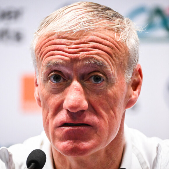 Didier DESCHAMPS - Conférence de presse de l'équipe de France dans le cadre de la campagne de qualifications pour l'Euro 2024, le 6 septembre 2023, à la veille du match contre la République d'Irlande. 