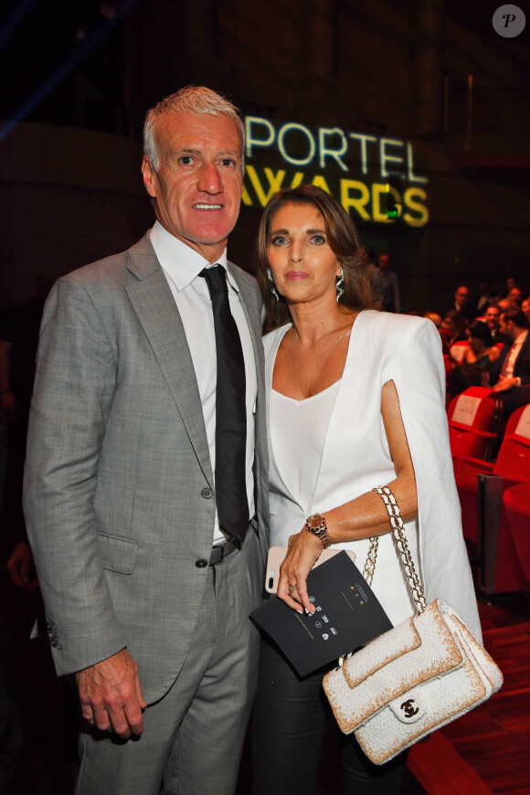 Didier Deschamps et sa femme Claude durant la soirée des Sportel Awards 2019 au Grimaldi Forum à Monaco le 22 octobre 2019. 