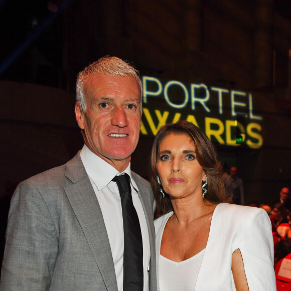 Didier Deschamps et sa femme Claude durant la soirée des Sportel Awards 2019 au Grimaldi Forum à Monaco le 22 octobre 2019. 