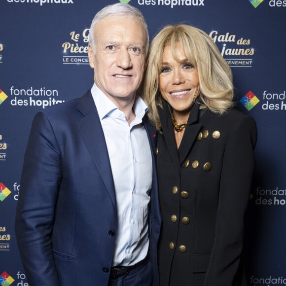 Exclusif - Didier Deschamps et Brigitte Macron - Concert événement "Le gala des pièces jaunes" à l'Accor Arena Paris le 26 janvier 2024. Une soirée de gala exceptionnelle en faveur des Pièces Jaunes ! De nombreux artistes se succèderont pour chanter pour les enfants et adolescents hospitalisés. © Cyril Moreau / Guillaume Gaffiot / Bestimage 