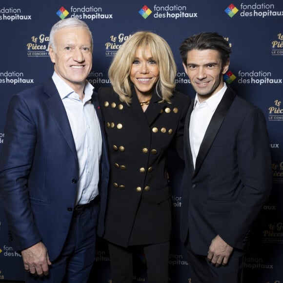 Exclusif - Gautier Capuçon, Didier Deschamps et Brigitte Macron - Concert événement "Le gala des pièces jaunes" à l'Accor Arena Paris le 26 janvier 2024. Une soirée de gala exceptionnelle en faveur des Pièces Jaunes ! De nombreux artistes se succèderont pour chanter pour les enfants et adolescents hospitalisés. © Cyril Moreau / Guillaume Gaffiot / Bestimage 