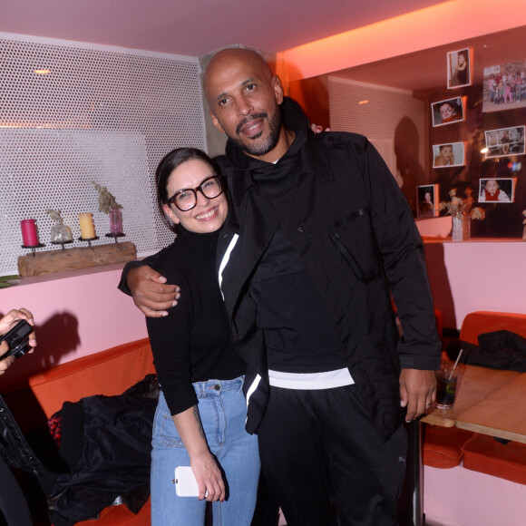 Un homme dont elle a souhaité dresser le portrait
Exclusif - Lucie Bernardoni et Joël Bouraïma - Ahcène (ex-candidat de la star Academy 2022) lors de sa release party au Break à Paris le 2 novembre 2023. © Rachid Bellak / Bestimage