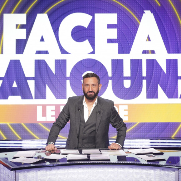 Exclusif - Cyril Hanouna sur le plateau de la nouvelle émission de C.Hanouna du week-end "Face à Hanouna" diffusée le 3 février à Paris, France, le 1er février 2024. © Jack Tribeca/Bestimage
