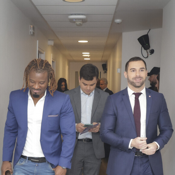Exclusif - Rost, Julien Odoul en loge pour la nouvelle émission de C.Hanouna du week-end "Face à Hanouna" diffusée le 3 février à Paris, France, le 1er février 2024. © Jack Tribeca/Bestimage
