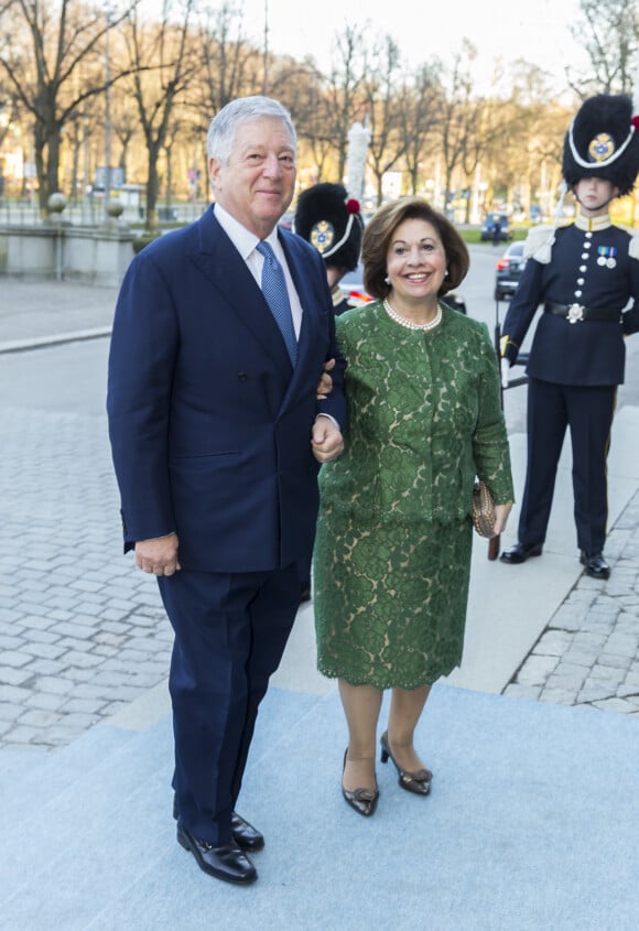 Le prince Alexandre de Serbie et la princesse Katherine de Serbie - Arrivées au concert pour le 70ème anniversaire du roi Carl Gustav de Suède au Musée Nordic à Stockholm. Le 29 avril 2016 