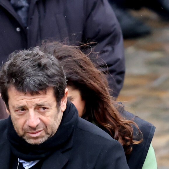 Patrick Bruel - Cérémonie d'hommage national aux victimes françaises des attaques terroristes du 7 octobre en Israël dans la cour d'honneur de l'Hôtel national des Invalides, à Paris, le 7 février 2024. © Dominique Jacovides/Bestimage