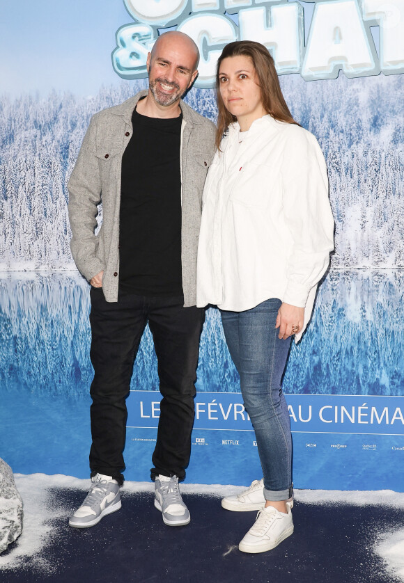 Julien Arruti et sa femme Aurélie - Avant-première du film "Chien et chat" à l'UGC Normandie à Paris le 11 février 2024. © Coadic Guirec/Bestimage 