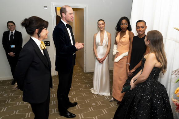 Le prince William, prince de Galles, assiste aux Bafta Film awards au Royal Festival Hall à Londres, le 18 février 2024. 