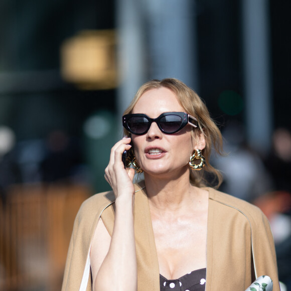 Diane Kruger à la sortie du défilé Carolina Herrera Automne/Hiver 2024-2025 lors de la Fashion Week à New York (NYCFW), à New York City, New York, Etats-Unis, le 12 février 2024. 