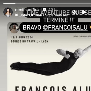 La jolie brune de 37 ans a en effet partagé un message pour faire la promotion du spectacle de son complice. "Une aventure qui se termine. Bravo François !", a-t-elle écrit en commentaire de l'affiche officielle.
Denitsa Ikonomova fait preuve d'un grand soutien vis-à-vis de François Alu. Instagram