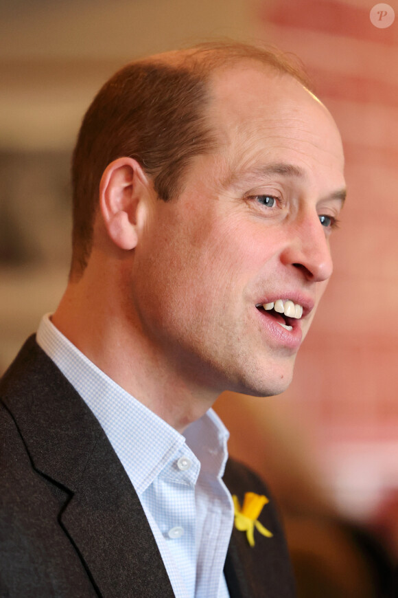Le prince William, prince de Galles, visite le Turf Pub près de Wrexham, le 1er mars 2024.