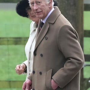 Le roi Charles III d'Angleterre et Camilla Parker Bowles, reine consort d'Angleterre sont allés à l'église de Sandringham le 11 février 2024. 