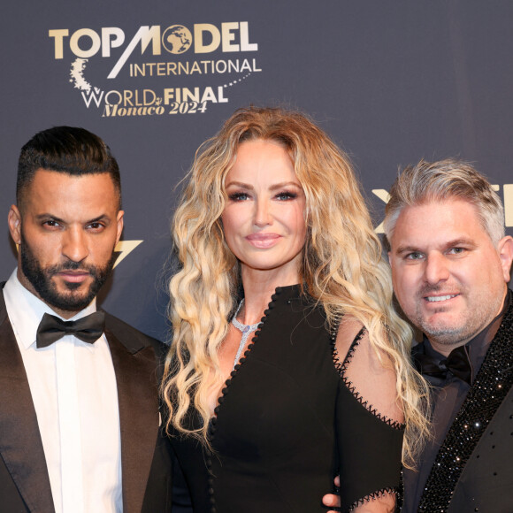 Ricky Whittle, Adriana Karembeu, Jeremy Urbain, président de Top Model International lors de la finale du concours et 20ème anniversaire de Top Model International au Monte-Carlo Sporting le 9 mars 2024. © Claudia Albuquerque / Bestimage 