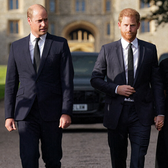 L'une des cousines du prince Harry et du prince William vient d'avoir un bébé ! 
Le prince de Galles William et le prince Harry, duc de Sussex à la rencontre de la foule devant le château de Windsor, suite au décès de la reine Elisabeth II d'Angleterre.