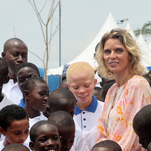 Exclusif - Sylvie Tellier - Madame D.Ouattara, Première Dame de la Côte d'Ivoire, accompagnée de Madame D.Tshisekedi, Première Dame du Congo, a inauguré la Case des Enfants, reconstruite suite aux fonds récoltés lors du Gala 2022 de la Fondation "Children of Africa", à Abidjan. Le 1er mars 2024 © Dominique Jacovides / Bestimage