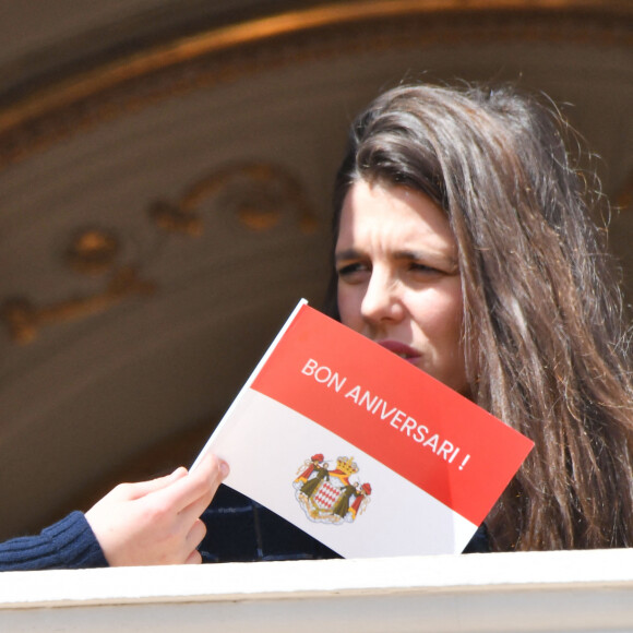 Charlotte Casiraghi et son fils Raphaël - Le prince de Monaco fête son anniversaire (66 ans) en famille sur la Place du Palais princier de Monaco, le 14 mars 2024. © Bruno Bebert/Bestimage 