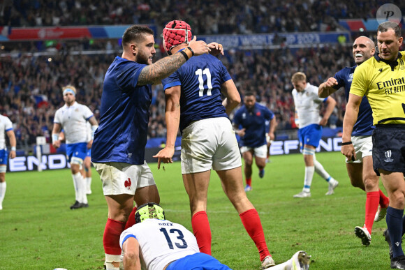 Louis Bielle-Biarrey (france ) - Match de Coupe du monde de rugby entre la France et l'Italie (60-7) à Lyon le 6 octobre 2023.