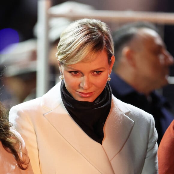 Célébrations de la Sainte Dévote, Sainte Patronne de Monaco - Quai Albert Ier : embrasement de la Barque par la Famille Princière le 26 janvier 2024. La prince Albert II de Monaco, la princesse Charlene, le prince héréditaire Jacques et la princesse Gabriella ont embrasé la barque. © Jean-Charles Vinaj / Pool Monaco / Bestimage 