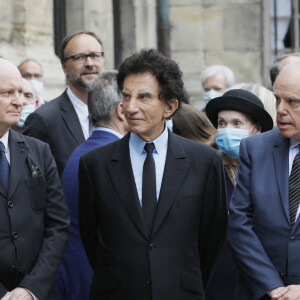 Sorties des obsèques de l'académicien Marc Fumaroli en l'église Saint-Germain-des-Près à Paris. Le 1er juillet 2020