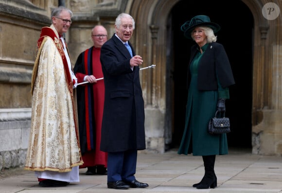 Sa présence avait été confirmée un peu plus tôt dans la semaine
Le roi Charles III et la reine Camilla lors de la messe de Pâques en la chapelle Saint-George à Windsor le 31 mars 2024. Photo by Hollie Adams/PA Wire/ABACAPRESS.COM