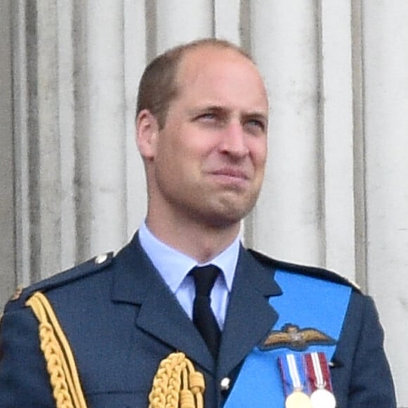 Le prince Harry, duc de Sussex, le prince William, duc de Cambridge, Kate Catherine Middleton, duchesse de Cambridge - La famille royale d'Angleterre lors de la parade aérienne de la RAF pour le centième anniversaire au palais de Buckingham à Londres. Le 10 juillet 2018 