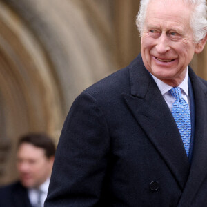 Le roi Charles III à la Chapelle Saint-George au château de Windsor le 31 mars 2024. Photo par Hollie Adams/PA Wire/ABACAPRESS.COM