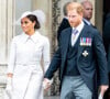 Ce qui marque encore un peu plus sa rupture avec la famille royale.
Le prince Harry, duc de Sussex, et Meghan Markle, duchesse de Sussex - Les membres de la famille royale et les invités lors de la messe célébrée à la cathédrale Saint-Paul de Londres, dans le cadre du jubilé de platine (70 ans de règne) de la reine Elisabeth II d'Angleterre. Londres, le 3 juin 2022.