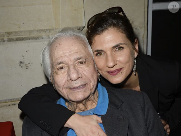 Michel Galabru et sa fille Emmanuelle - Soirée du cinquième anniversaire du musée Paul Belmondo à Boulogne-Billancourt le 13 avril 2015.