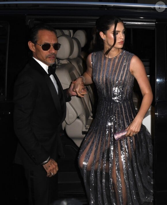 Marc Anthony et sa femme - Les célébrités fêtent le 50ème anniversaire de V.Beckham au club Oswald's à Londres, le 20 avril 2024. 