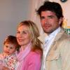 Kelly Rutherford et sa fille Helena, et Matthew Settle, lors de la soirée Pampers à New York, le 18 mars 2010
