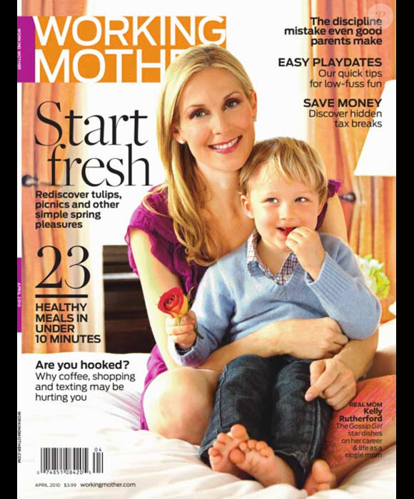 Kelly Rutherford et son fils Hermès en couverture de Working Mother