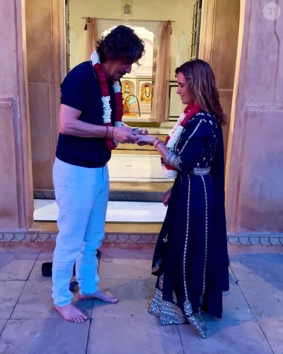 Vahina Giocante demandée en mariage par François Chopard en Inde. Avril 2024.