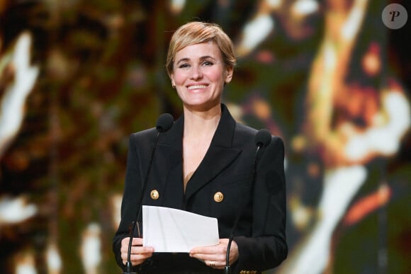 Judith Godreche s'exprime sur scène lors de la 49e cérémonie des César du cinéma à L'Olympia, à Paris, en France, le 23 février 2024. Photo par Aurore Marechal/ABACAPRESS.COM