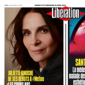 Juliette Binoche en couverture de "Libération"