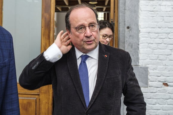 François Hollande à la foire du livre de Bruxelles le 07 avril 2024 - Photo par Quinet JM/Belpress/Andia.fr