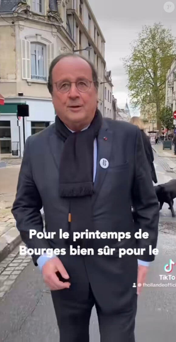 François Hollande à Bourges, le vendredi 26 avril 2024. Crédit : Compte TikTok de François Hollande