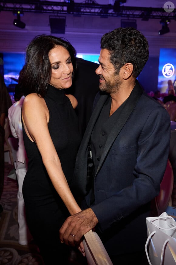 Exclusif - Florence Foresti et Jamel Debbouze lors de la 11ème édition de la soirée Global Gift Gala à l'hôtel Four Seasons George V à Paris le 30 septembre 2023.  © Cyril Moreau / Bestimage 