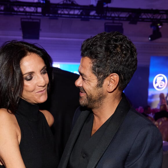 Exclusif - Florence Foresti et Jamel Debbouze lors de la 11ème édition de la soirée Global Gift Gala à l'hôtel Four Seasons George V à Paris le 30 septembre 2023.  © Cyril Moreau / Bestimage 