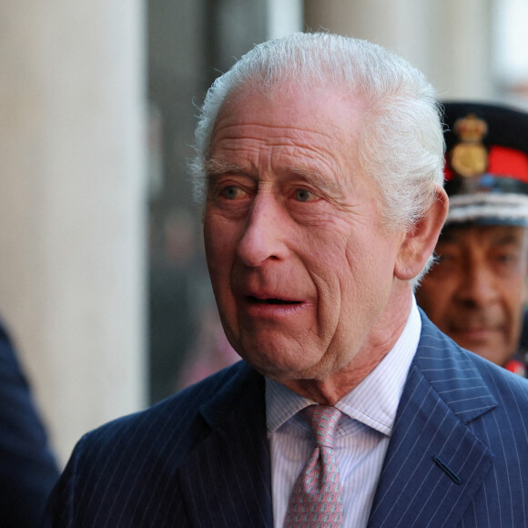 Le roi Charles III d'Angleterre à son arrivée et sortie du "University College Hospital Macmillan Cancer Centre" à Londres. Le 30 avril 2024 