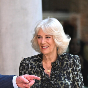 Le roi Charles III d'Angleterre et la reine consort Camilla à leur arrivée au "University College Hospital Macmillan Cancer Centre" à Londres. Le 30 avril 2024 