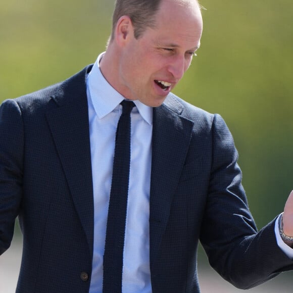 Le prince William de Galles en visite à la "St. Michael's High School" à Sandwell. Le 25 avril 2024 